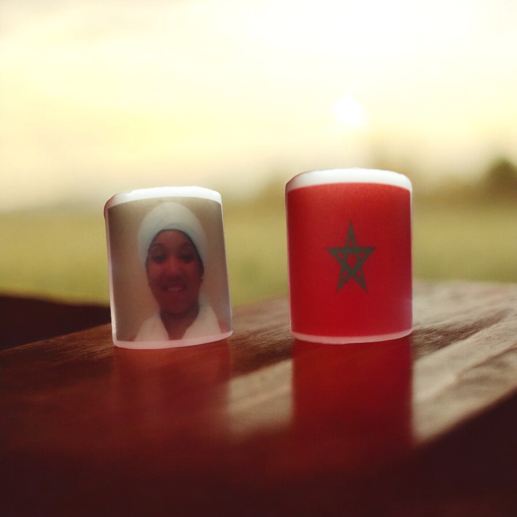 Custom mini photo candle example