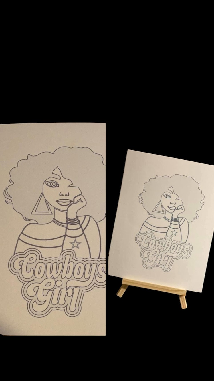 Sip and paint canvas outline example