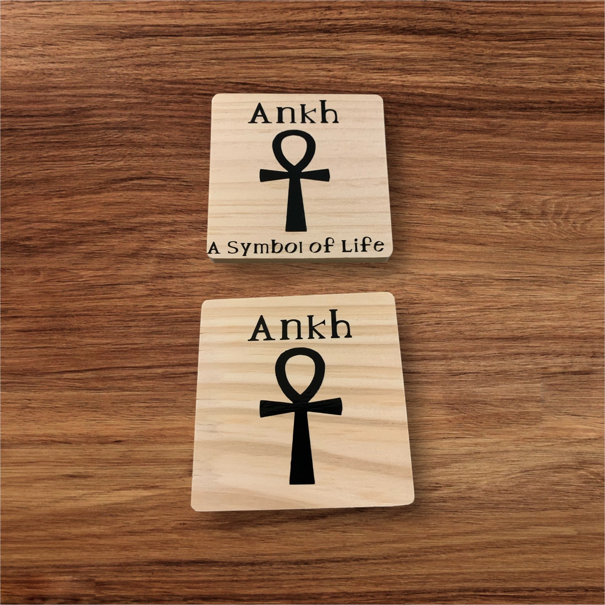 Custom wood coaster example