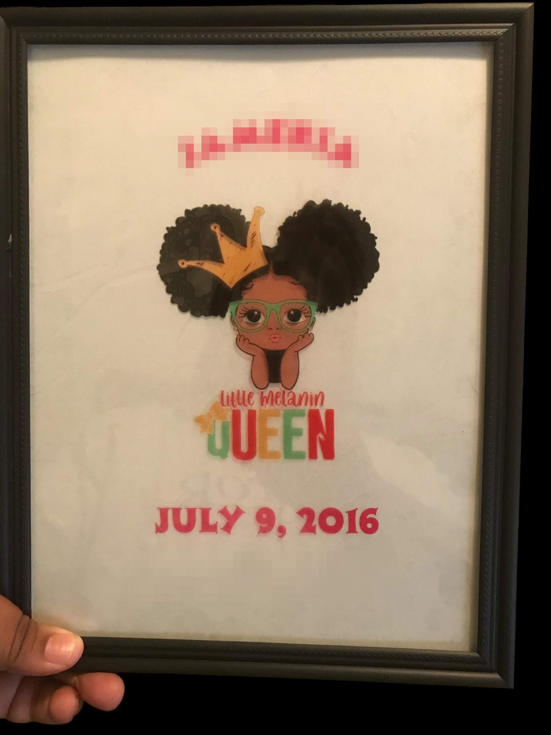 Custom framed keepsake print example