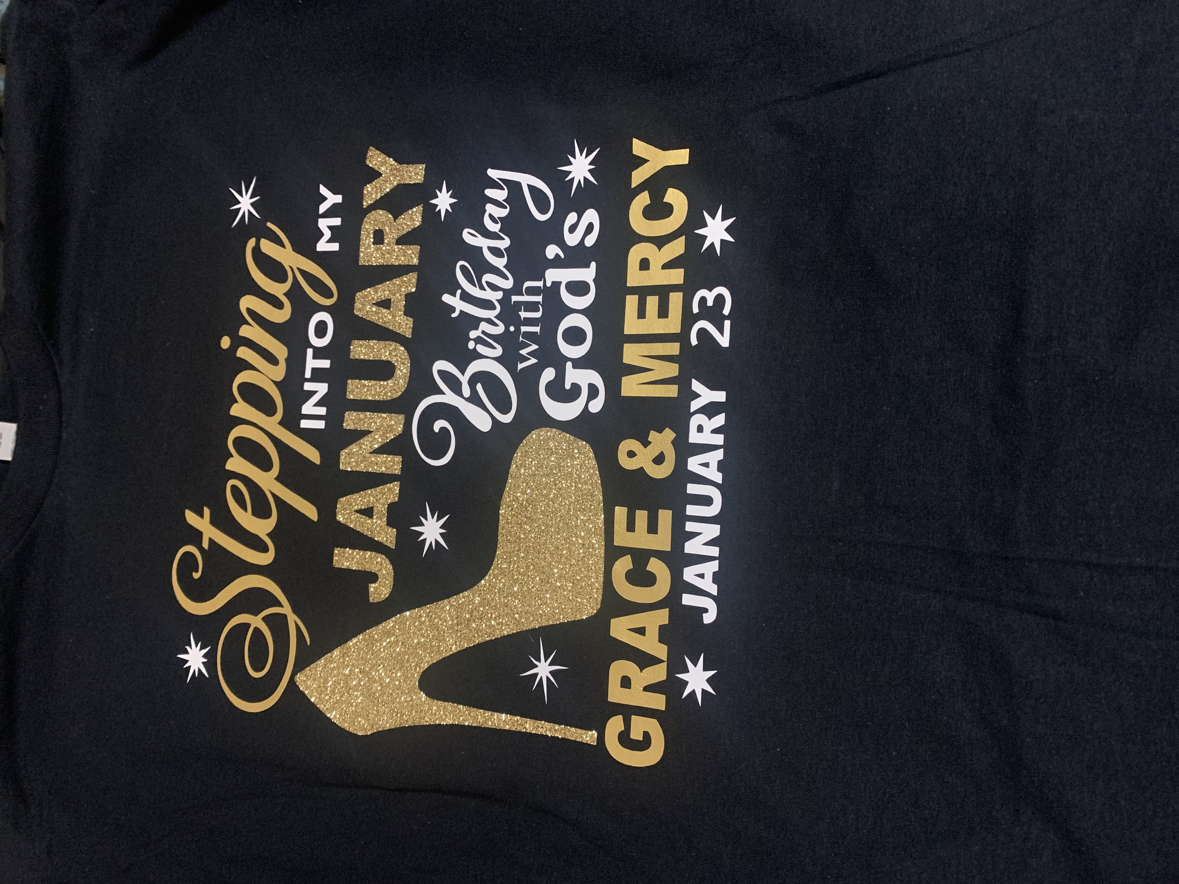 Custom January birthday t-shirt example