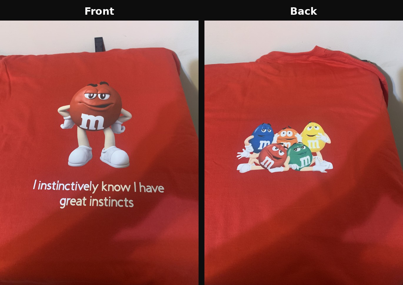 Custom graphic t-shirt example, front and back