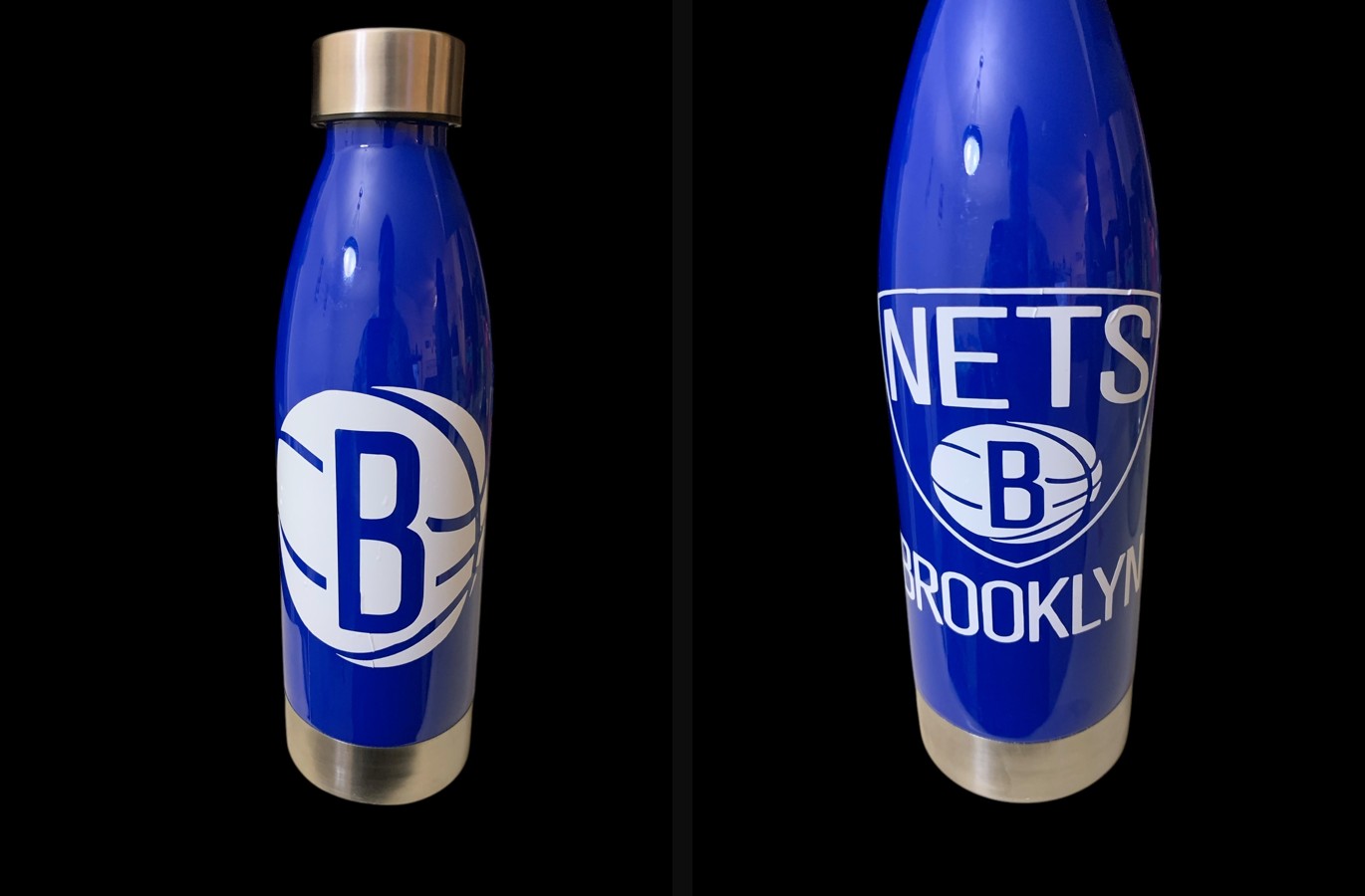 Custom team logo water bottle example