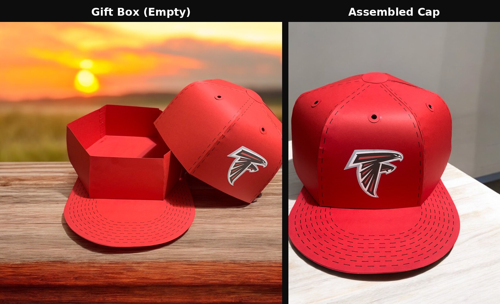 Custom baseball cap gift box example