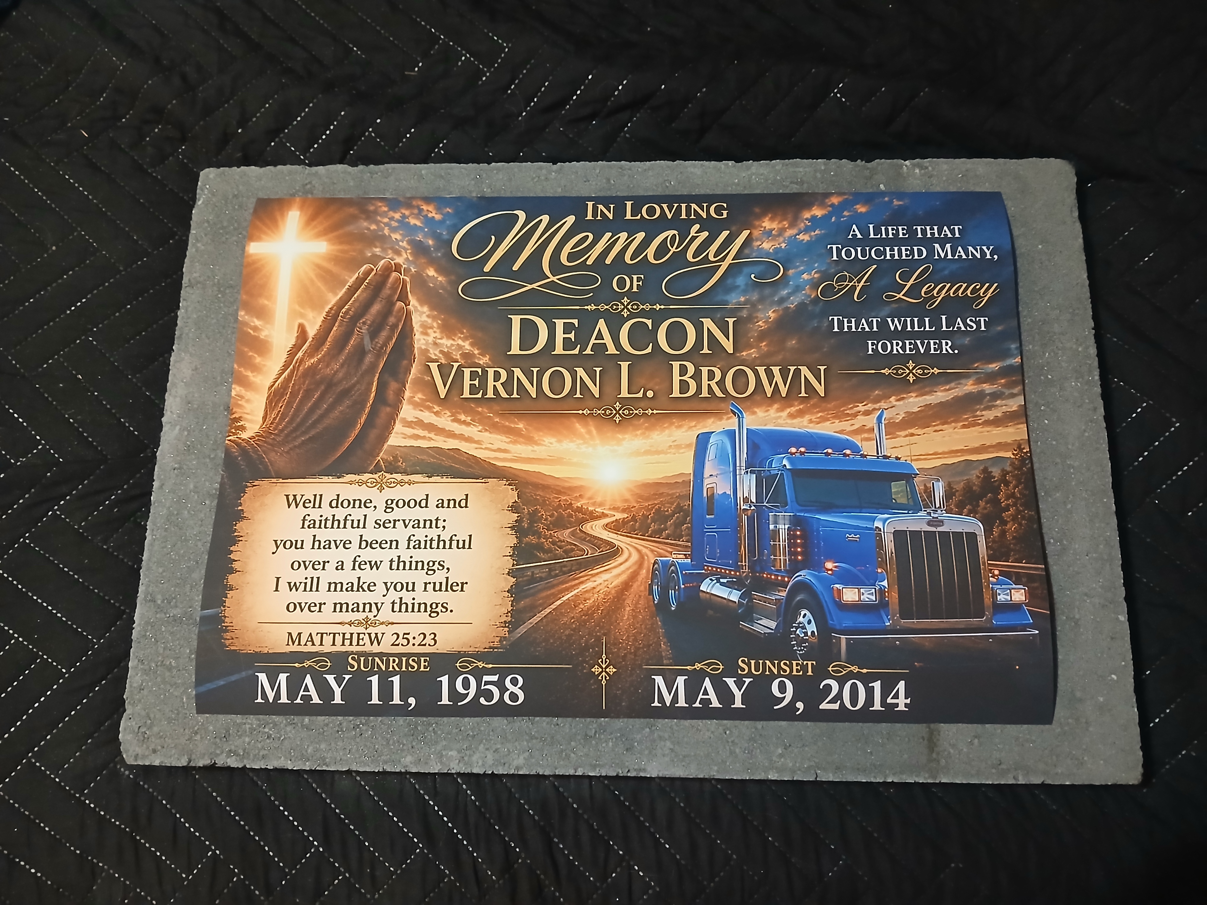 Custom memorial marker example